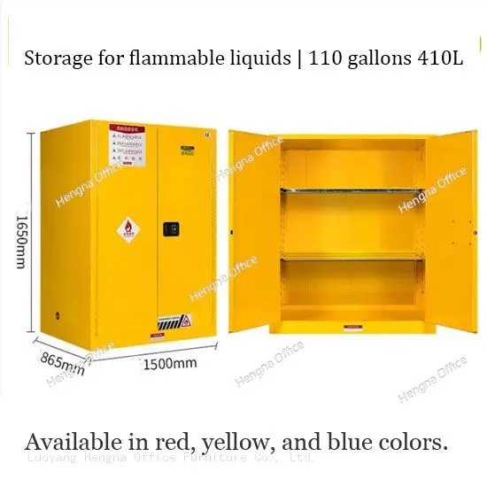 Yellow explosion-proof cabinets for flammable chemicals