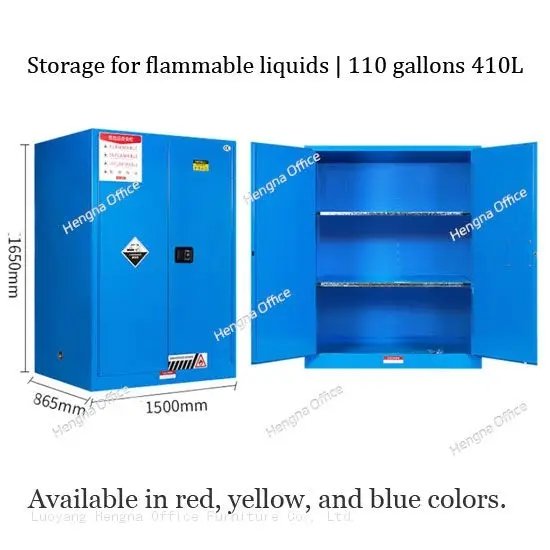 Blue fire-proof cabinets for neutral chemicals