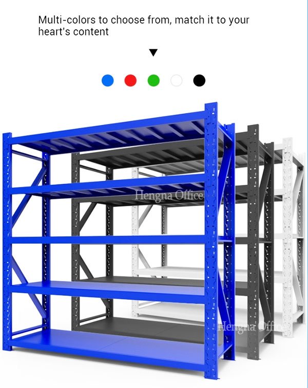 Heavy-Duty 4-Tier Steel Storage Rack for Warehouse & Industrial Use | Cold-Rolled Metal Shelving Unit
