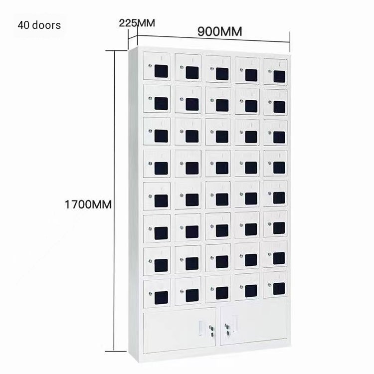 40-Compartment Steel Mobile Phone Storage Locker with Transparent Acrylic Windows | Secure Device Cabinet for Schools & Offices