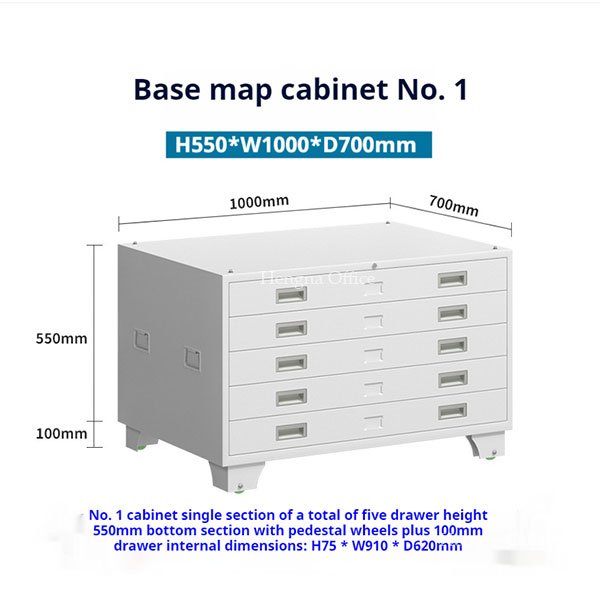 Heavy-Duty Flat File Cabinet with 5 Large Drawers for Architectural & Engineering Drawings | Mobile Base Design | OEM/ODM Support