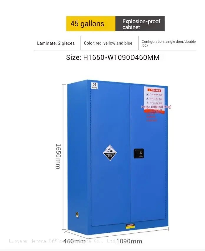 Heavy-duty continuous piano hinge and double-locking door mechanism on an Explosion-Proof Cabinet.