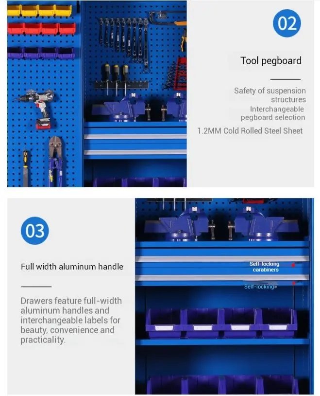 Engineered for safety and adaptability. Our heavy-duty pegboard is crafted from 1.2MM cold-rolled steel, offering secure hanging and interchangeable panel options. Paired with a full-width aluminum handle for sleek looks, easy grip, and customizable labels—where durability meets design.