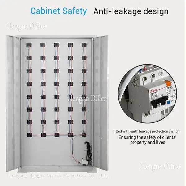 Photo of a newly arranged leakage protector in the mobile changering cabinet by Hengna Office.
