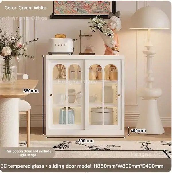 Small Space Office Magic: Transparent Creamy White Bookcases – Style and Storage in One!