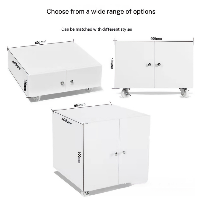 Hengna Model 3 slim printer cabinet, 450mm narrow width, matte white finish