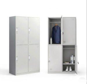  4 Door Food Plant Locker – Easy Clean Powder Coated Steel, Suitable for GMP Facilities