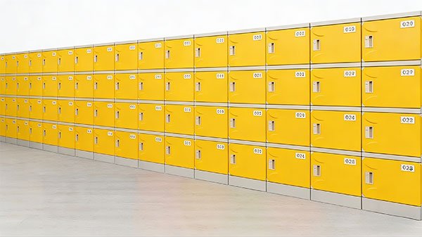  oil-resistant ABS plastic locker in a factory changing room