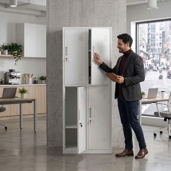  4 door food plant lockers installed in GMP changing room