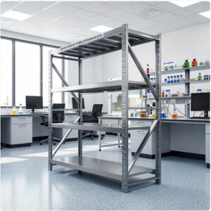 Laboratory Stainless Steel Storage Rack — Adjustable 304 Shelving for Cleanroom & Lab Use
